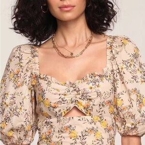 Heartloom Cream Puff Sleeve Ruched Blouse